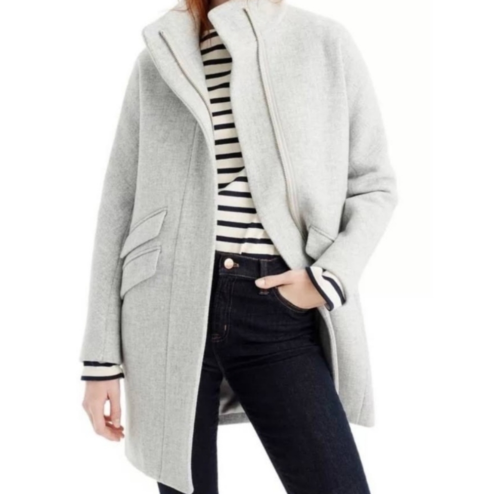 Jcrew wool cocoon coat gray